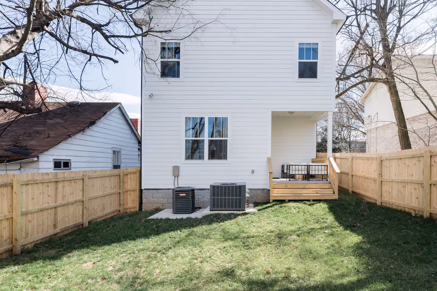 Fully fenced backyard